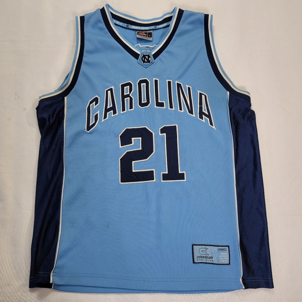 North Carolina UNC Tar Heels Colosseum Jersey NCAA Basketball Men #21 Size L VTG
